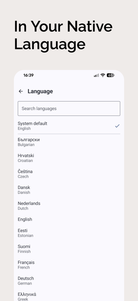 Sprogvalg med 25 europæiske sprog