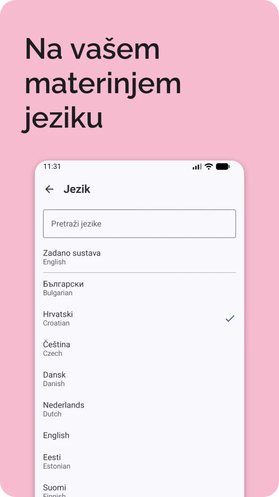 Odabir jezika od 25 europskih jezika