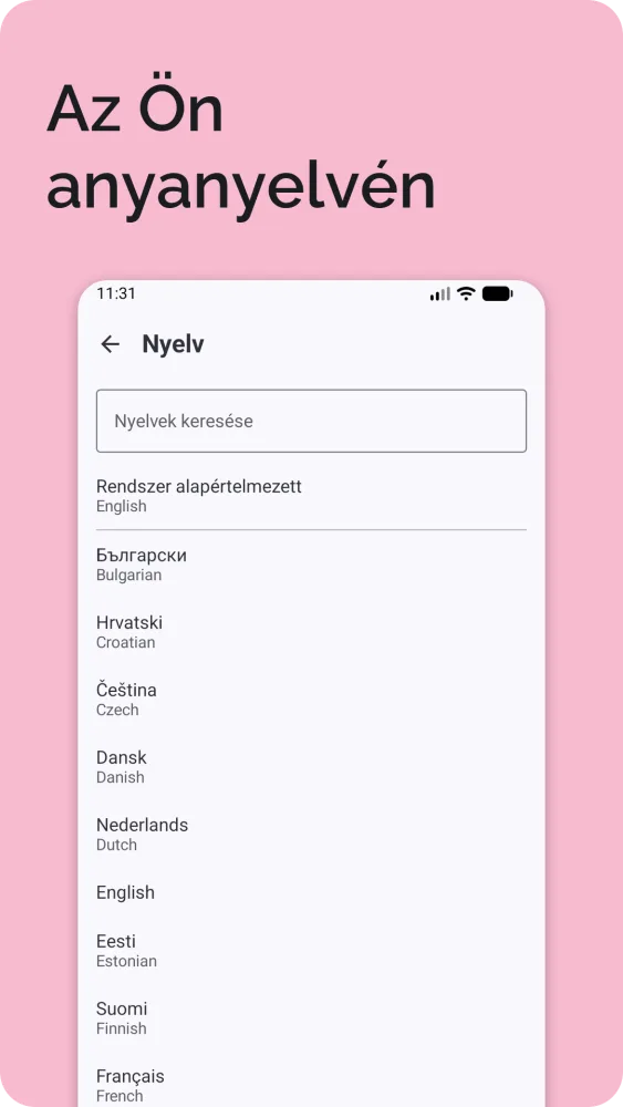 Nyelvválasztás 25 európai nyelvből