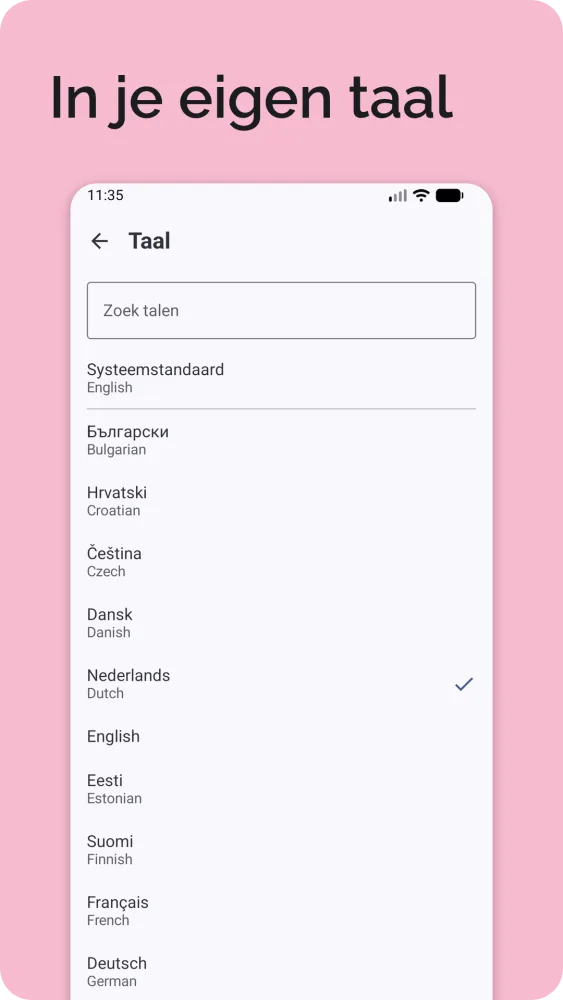Taalkeuze uit 25 Europese talen