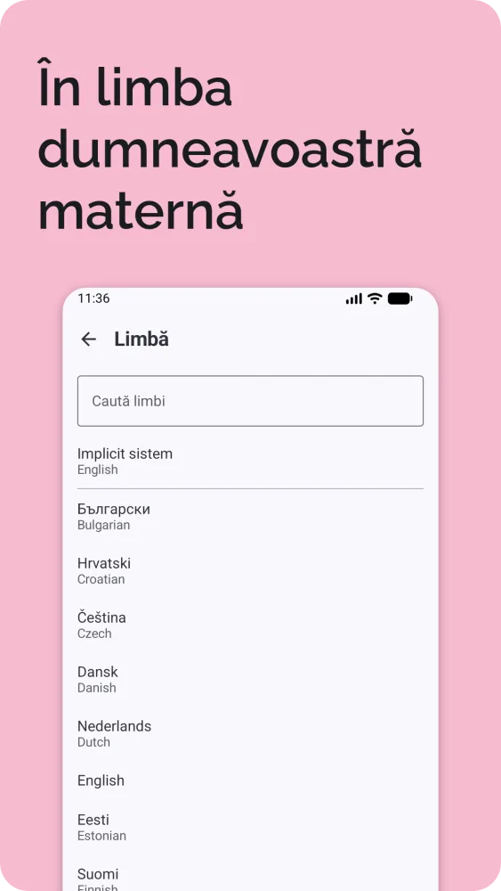 Selectarea limbii din 25 de limbi europene