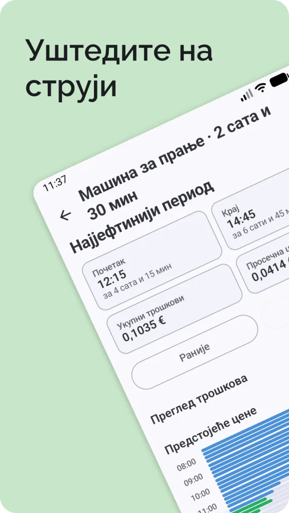 Резултат најјефтинијег периода са временом почетка, укупним трошком и прегледом трошкова